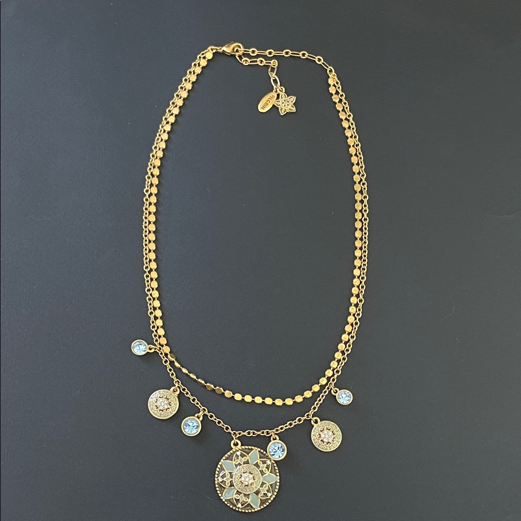 Pilgrim Brand Gold And Blue Necklace 25$